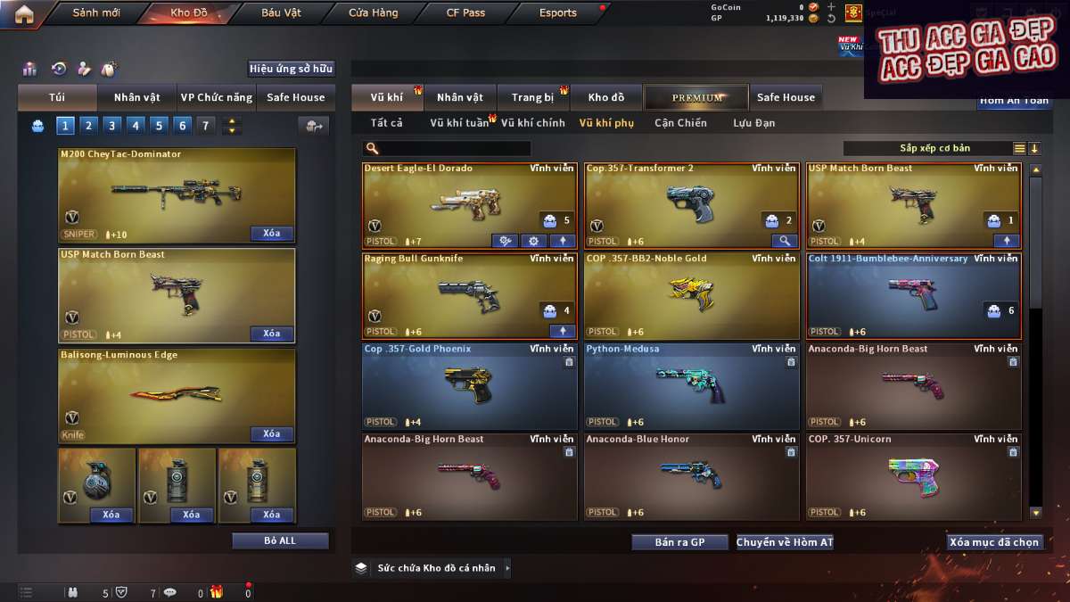 shop acc cf uy tin gia re